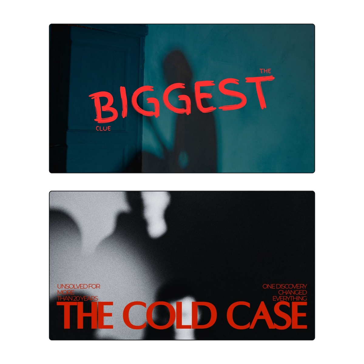 COLD CASE | 20 Youtube Thumbnail templates