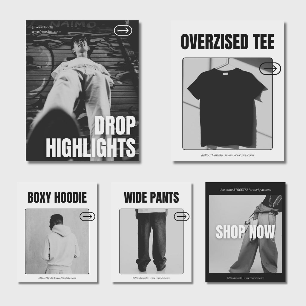 Raw Cut | 10 Instagram post templates & 5 carousel post templates