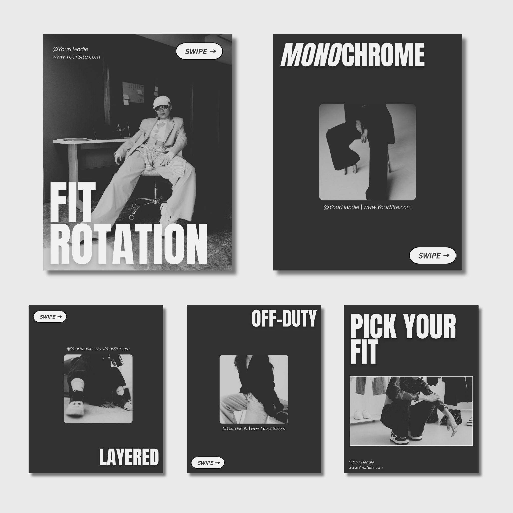 Raw Cut | 10 Instagram post templates & 5 carousel post templates
