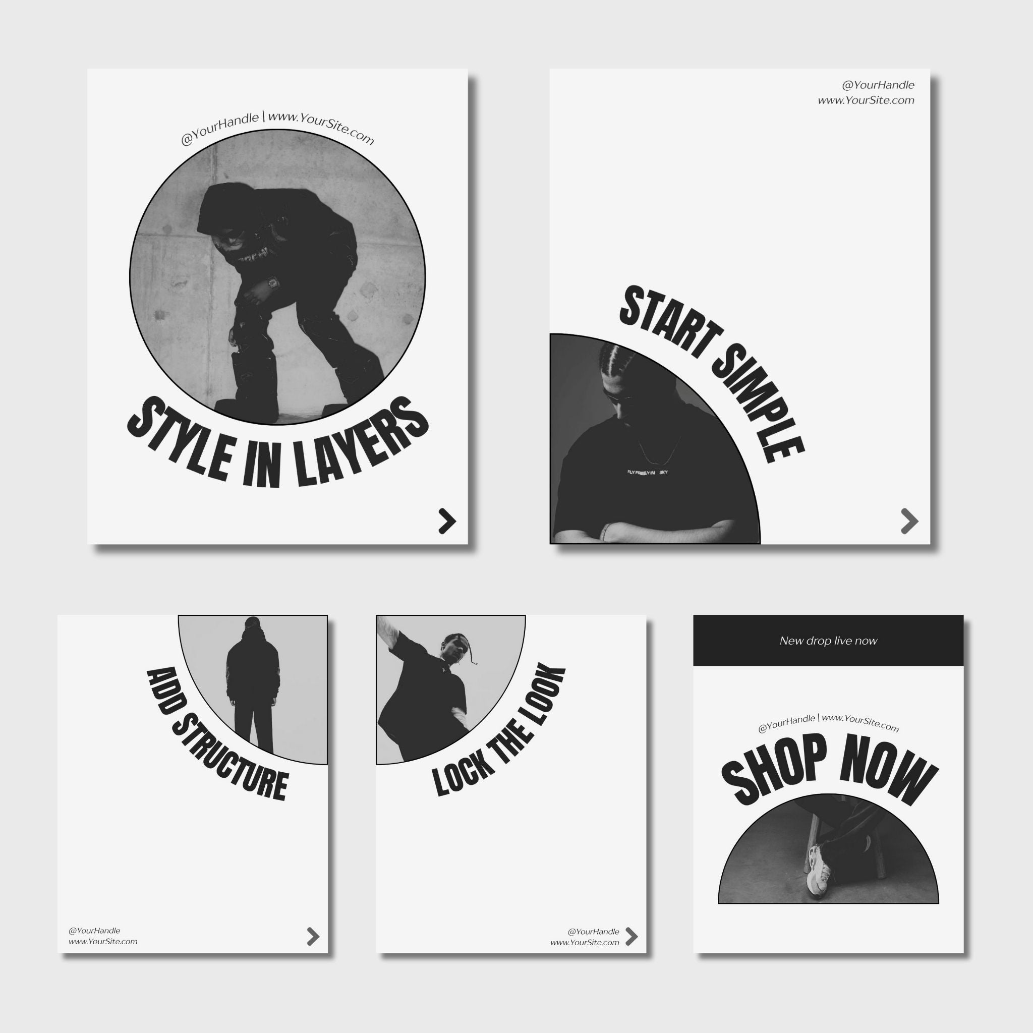 Raw Cut | 10 Instagram post templates & 5 carousel post templates
