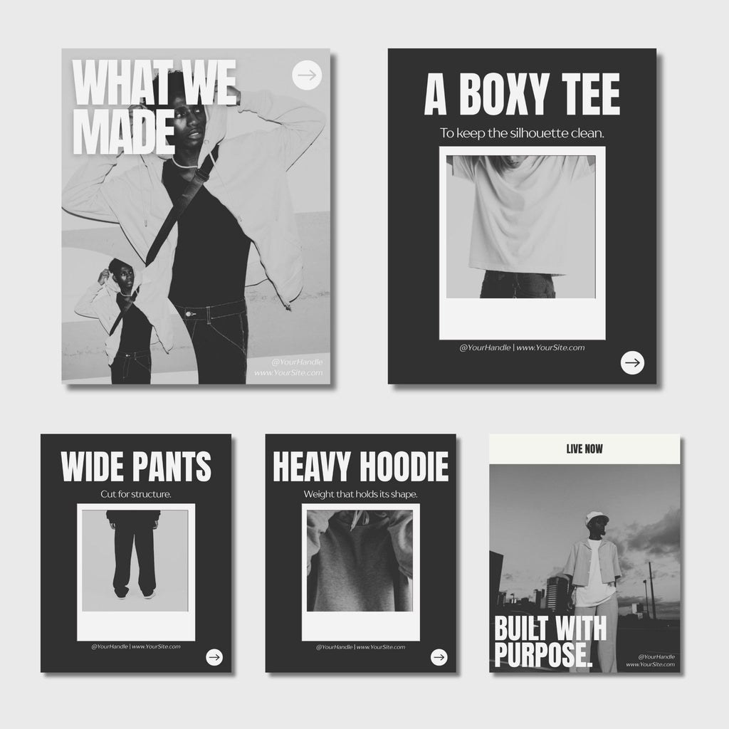 Raw Cut | 10 Instagram post templates & 5 carousel post templates